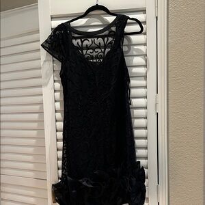 Guess Black Lace Patterned Dress